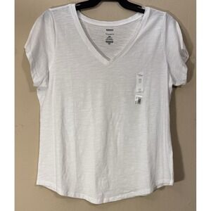 Sonoma The Everyday Tee V-Neck Short Sleeve White Shirt Top Women Size 0X NEW